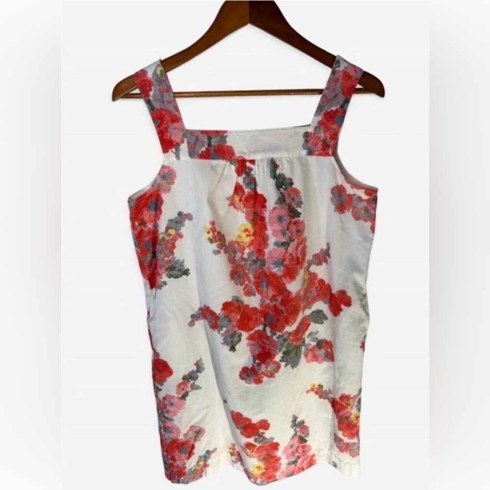 Joules Midi Dress Wide Strap Summer Floral Cotton Linen Lined Women's 12 - Picture 6 of 10